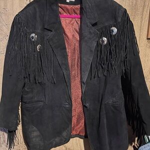 Vintage Black Fringe Jacket